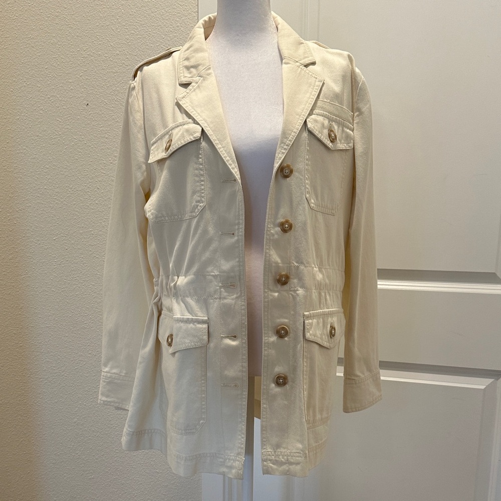 LOFT Cream Utility Jacket